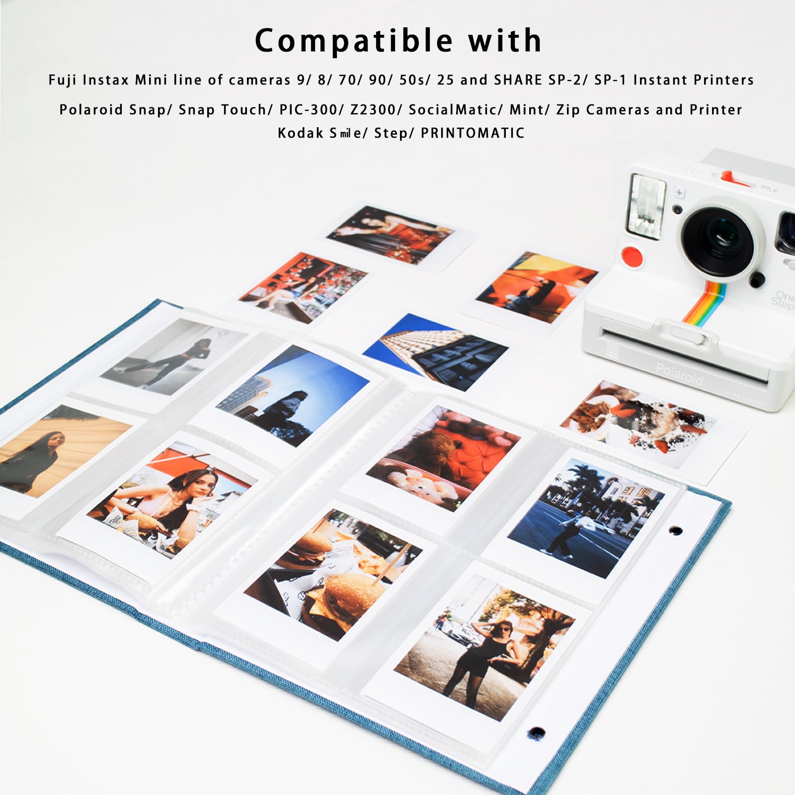 Polaroid - Álbum de fotos pequeño de 2 x 3 pulgadas, paquete de 2 libros de fotos de lino, cada mini álbum tiene capacidad para 208 fotos para Fujifilm Instax Mini Polaroid Snap