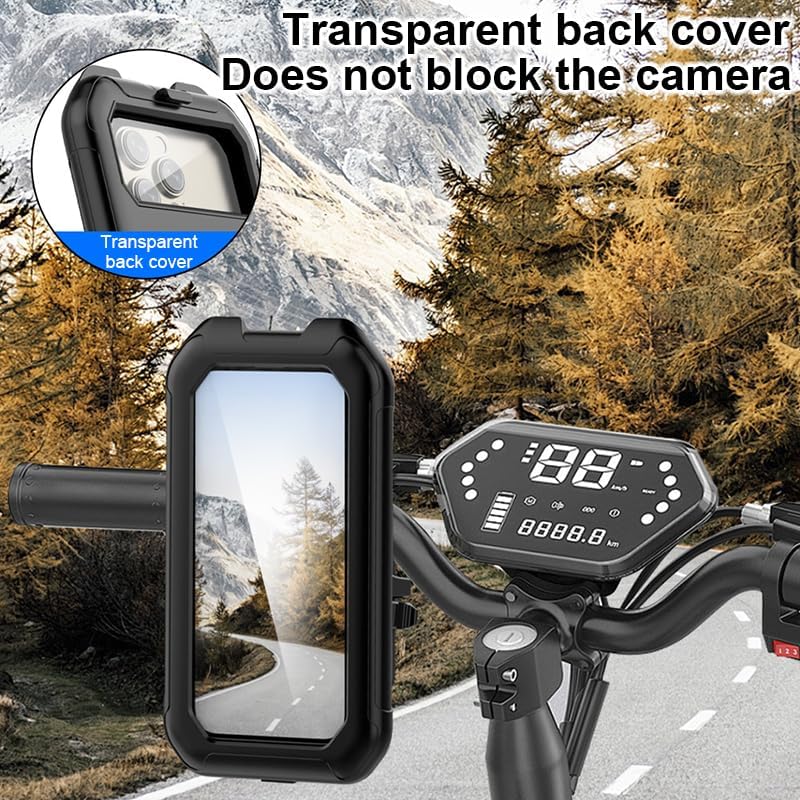 Miniatura 3 de Soporte para teléfono de bicicleta, soporte de teléfono de motocicleta de rotación 360, compatible con pantalla táctil, no obstruye la cámara,