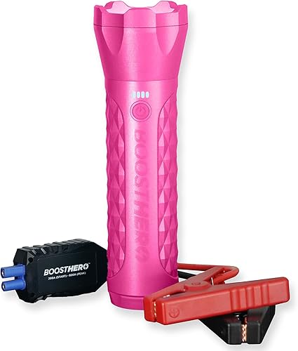 BoostHero - Arrancador de batería portátil para automóvil, banco de energía de 6,000 mAh, linterna LED, con cables de puente inteligentes para