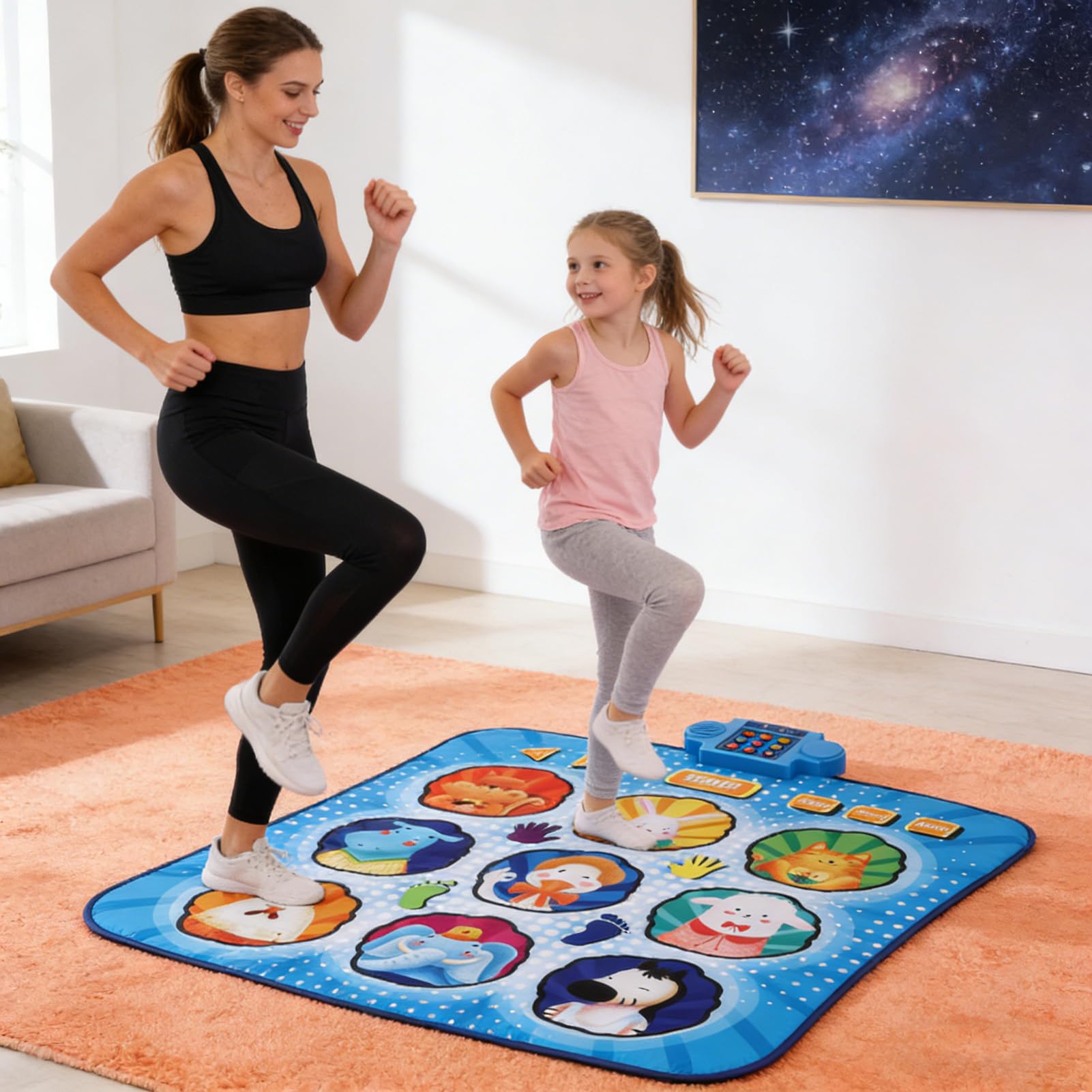 Alfombra de Baile Inalámbrica para Niños Divertido Juego de Música Interactivo para la Familia Interior Al Aire Etenilo 40.55x34.65in (#2)