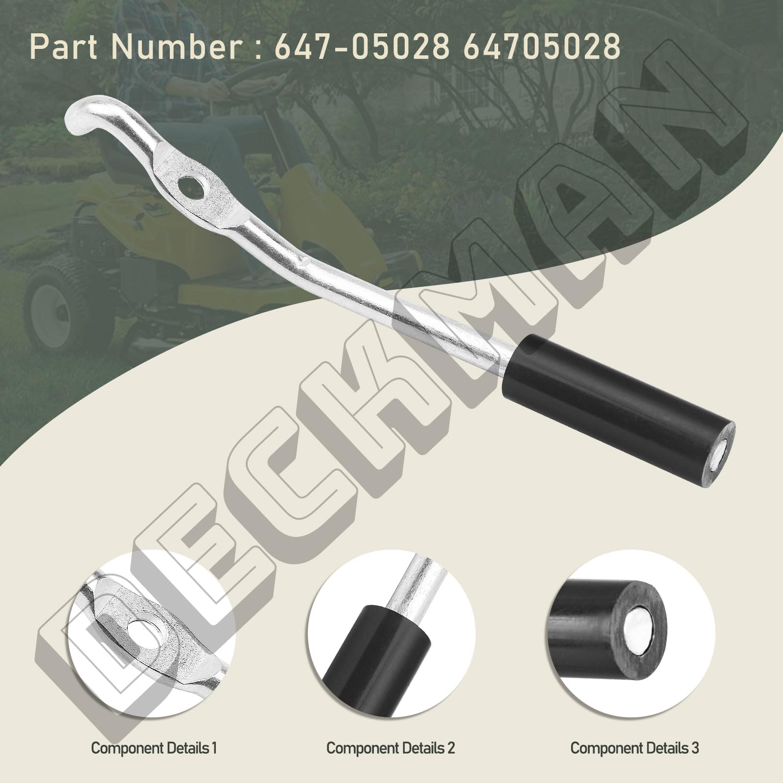 647-05028 Tige de guidage de renvoi compatible avec CU B Cadet Se ars Troy-Bilt CRA fstman Mi ni Hy DRO Rider CC30 CC30H