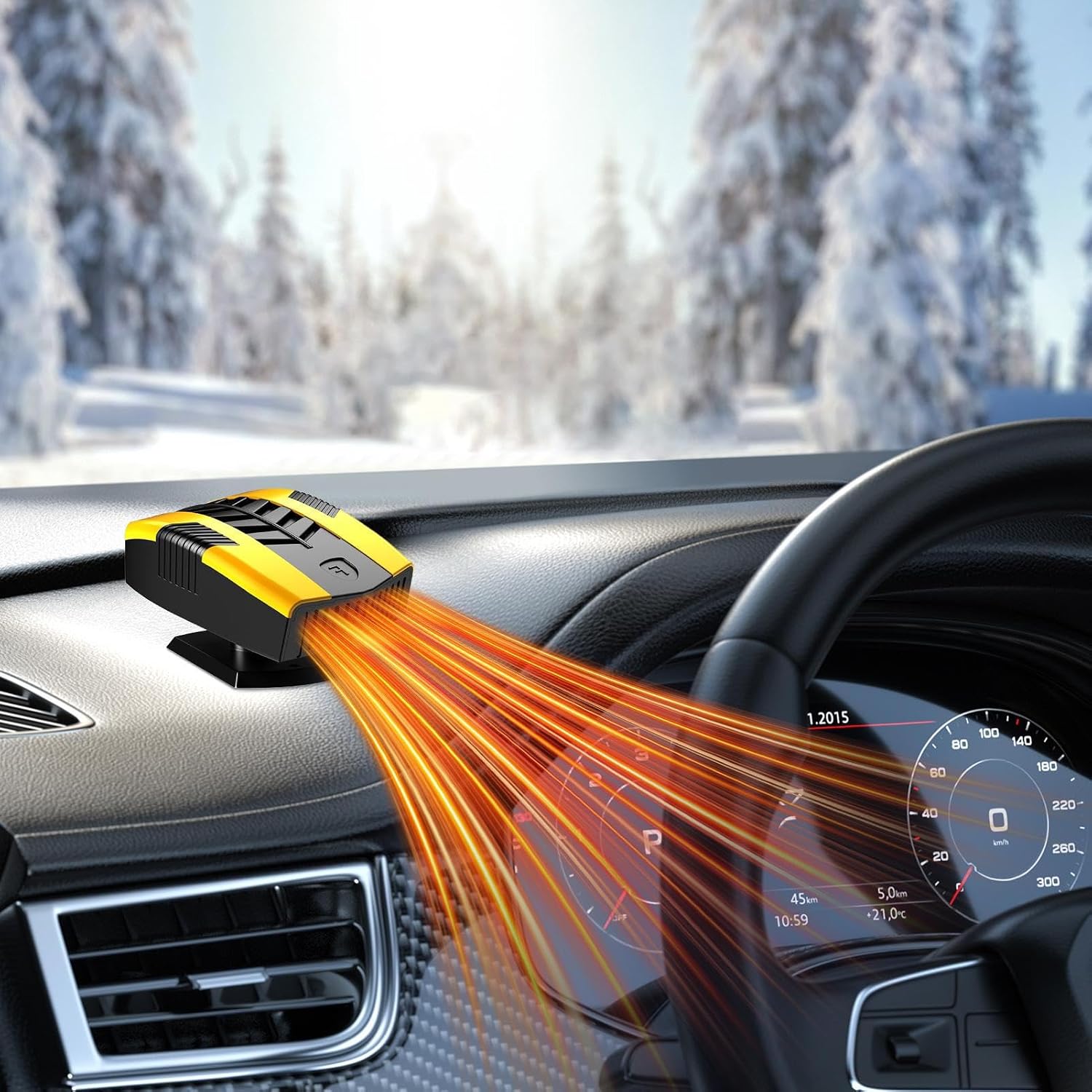 Heater for Car - Auto Heater Defroster | 12V Portable 360-degree Rotating Electric Defroster for Vehicle Automobile RV Car Windshield Clearing Cold Weather