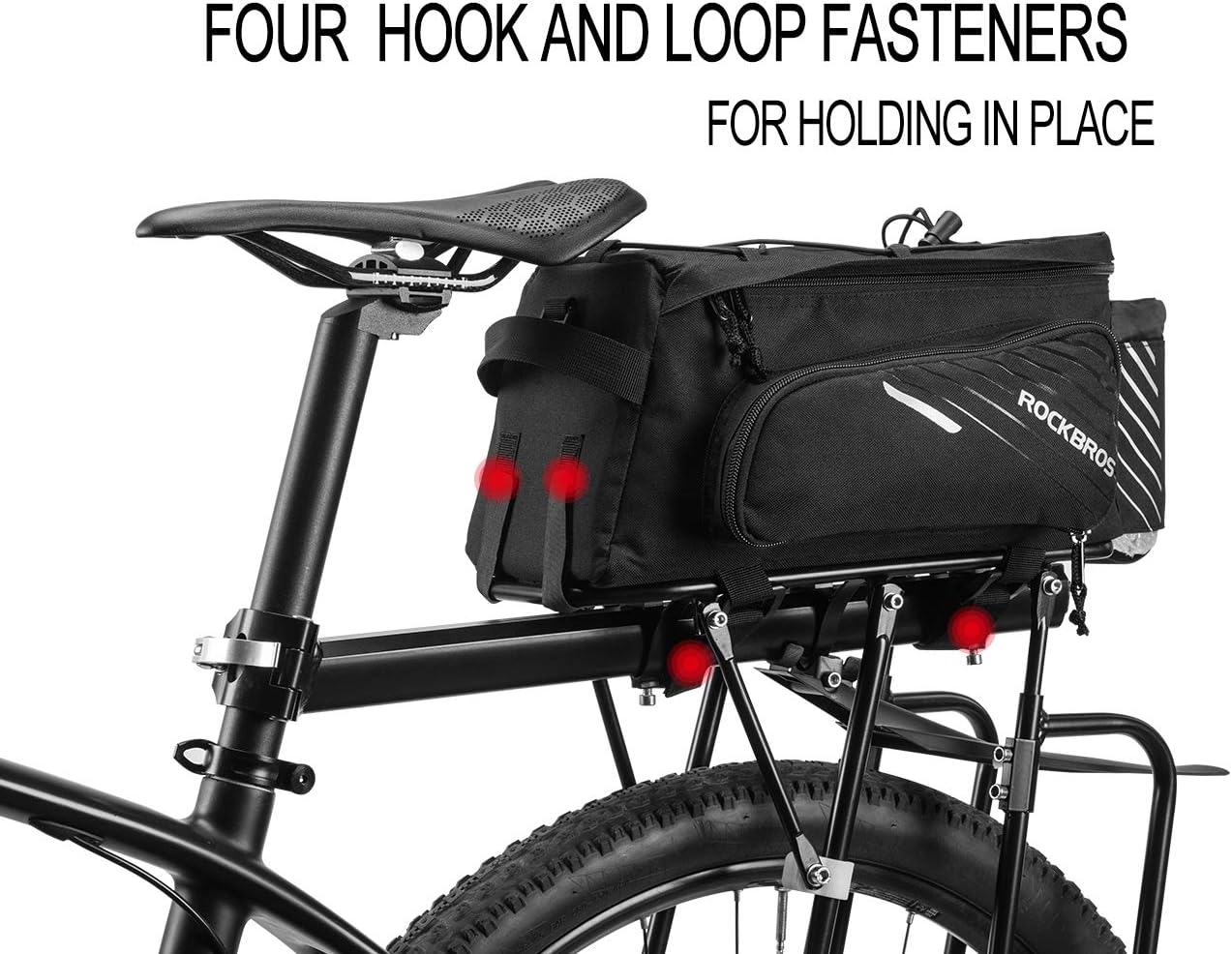 ROCKBROS Bike Trunk Bag Bicycle Rack Rear Carrier Bag Commuter Bike Luggage Bag Pannier with Rain Cover : Sports & Outdoors