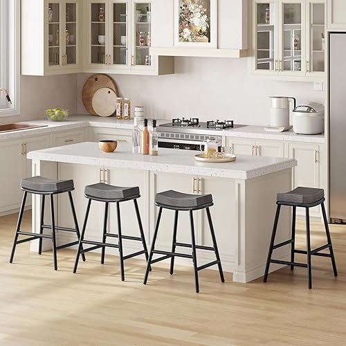 Miniatura 2 de HOOBRO Taburetes de bar, juego de 2 sillas de bar, taburetes de bar para encimera de cocina, taburetes de bar altura de mostrador, taburetes de bar