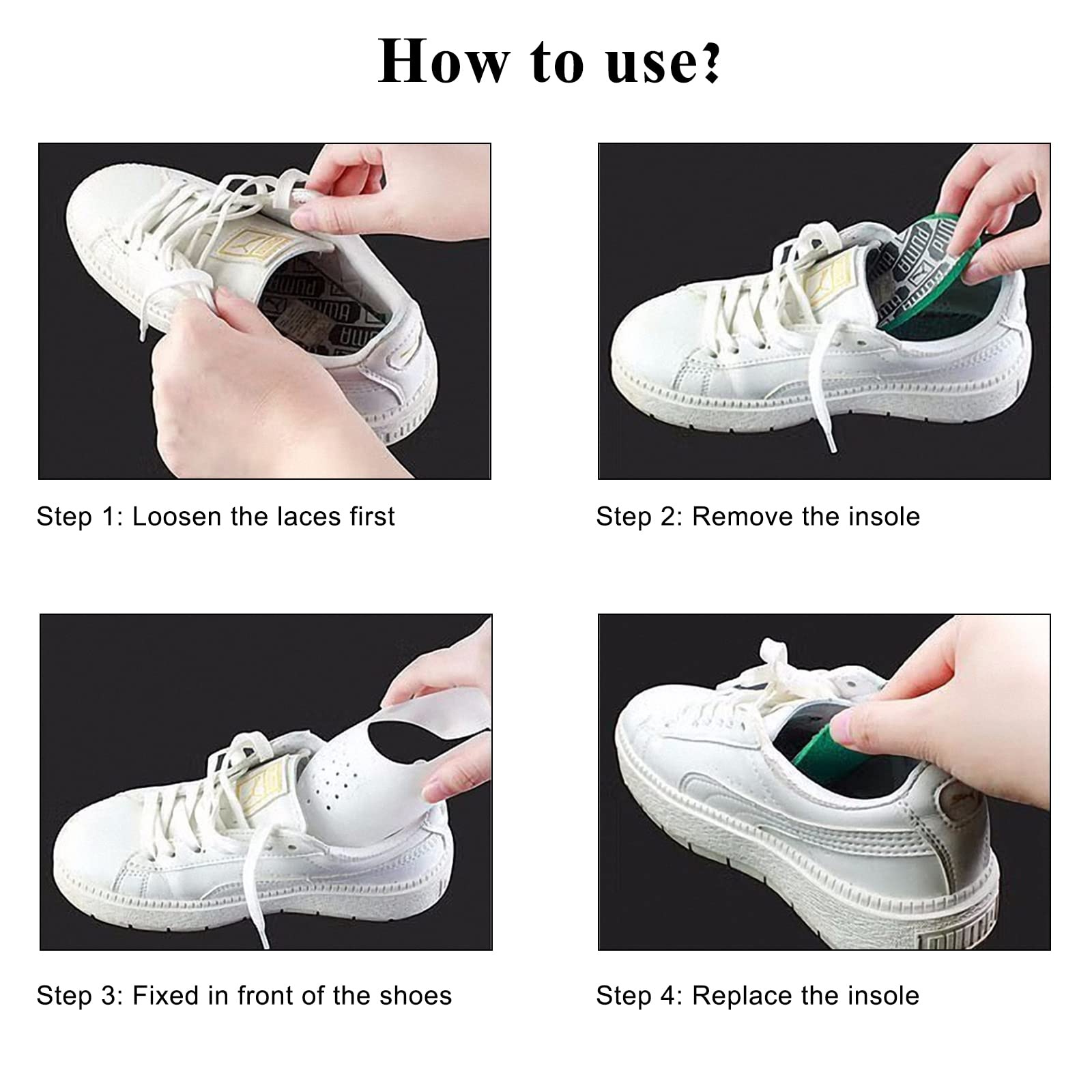 Escudo de Zapatos 4 Pares Protectores para Zapatillas de Deporte Universal Protector de Pliegues para Calzado para Hombre y Hembra