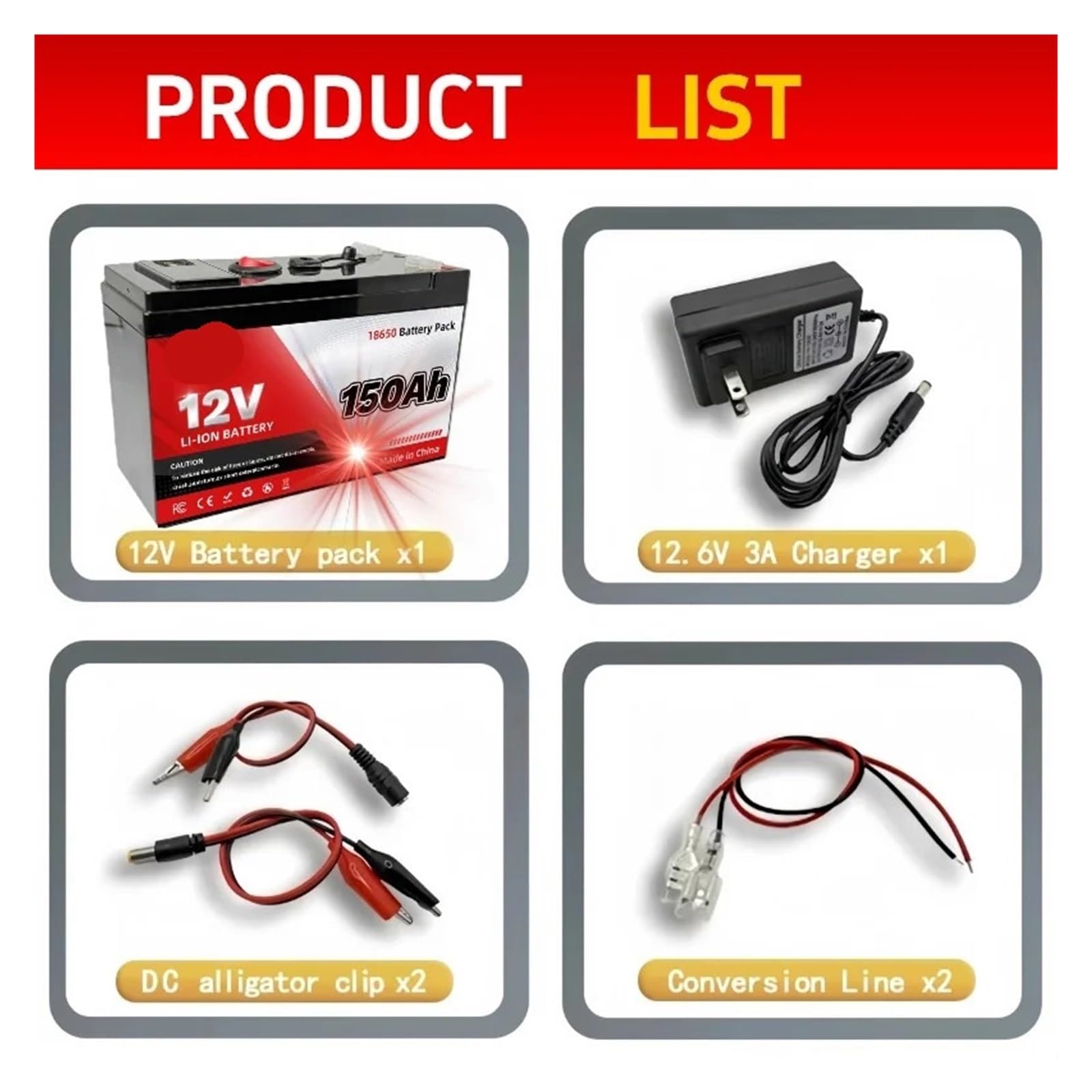 Grande for Esterni A Ciclo Profondo Da 12 V, Accumulo Di Energia Da100 Ah | Di gestione del circuito integrata, struttura a ciclo profondo for accumulo solare e apparecchiature(120Ah Battery x1)