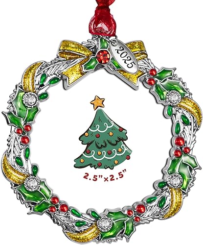 Miniatura 10 de GUOER Marco de Fotos de Adorno para Árbol de Navidad 2025, Regalo Conmemorativo de Vacaciones, Decoración del Hogar, Decoraciones de Navidad, 2025,