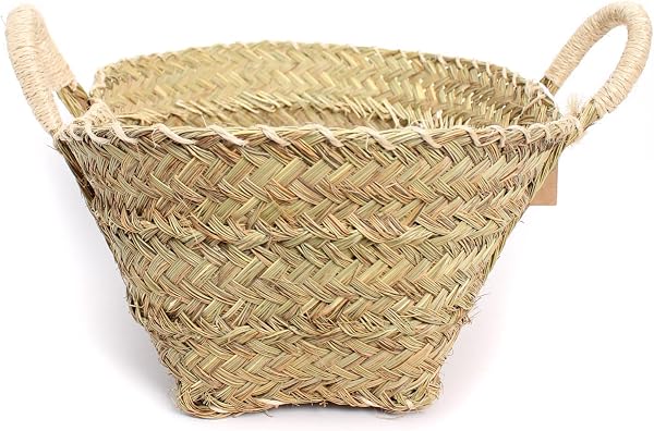Cesta Leñero de Esparto Artesanal MUY Resistente, Ecologica y Duradera - Cesta Mimbre esparto Ideal decoración Chimeneas - Cesto para Leña Transportar y Guardar Mimbre Mediana 55 x 18 x 18 cm - 4