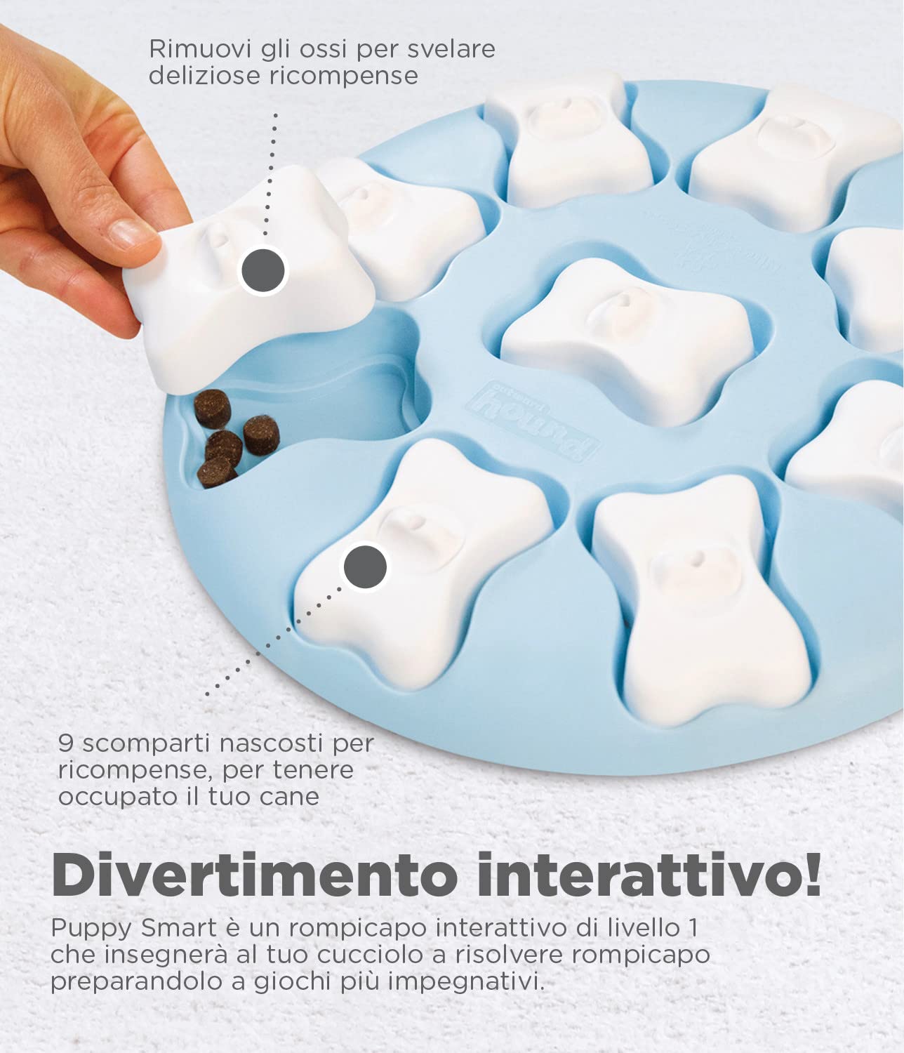 Nina Ottosson di Outward Hound Puppy Smart - Gioco interattivo per cani - rompicapo con ricompense - blu