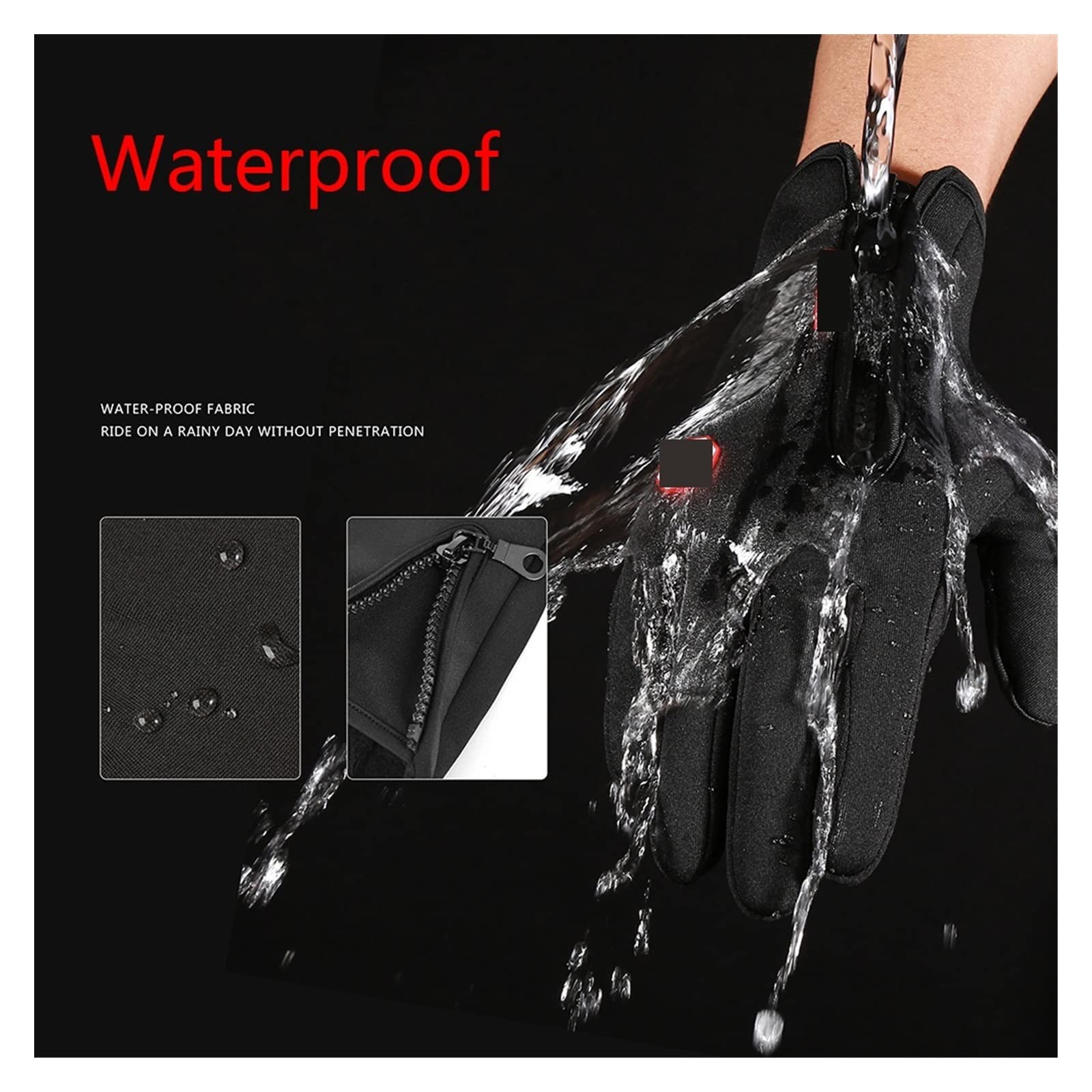 guanti da immersione, Guanti da ciclismo invernali uomo e donna, touchscreen, impermeabili, antivento, antiscivolo, alla moda, neri(Blu,XL)