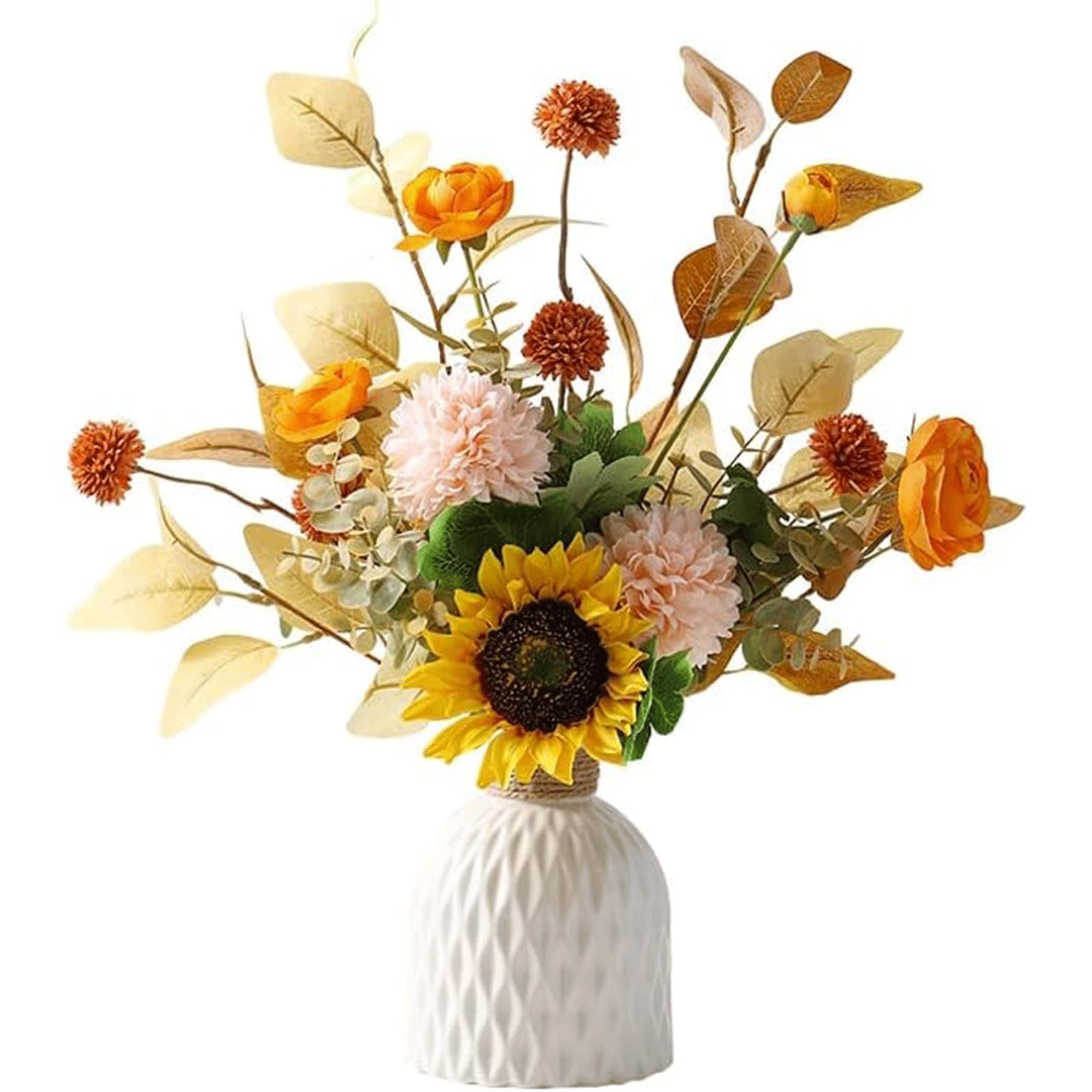 Fiori Artificiali Misti, Eleganti Fiori Finti, Vaso Creativo, Decorazione per Tavolo da Matrimonio, centrotavola per Matrimonio, Bouquet, Decorazioni