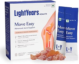 LightYears Move Easy | Advanced Joint Support Supplement | Clinically Proven Ingredients | Boswellia Serrata, Magnesium, Calcium, Vitamin D, Vitamin K2-7 | Mouth-Melting Powder | 15 Sachets