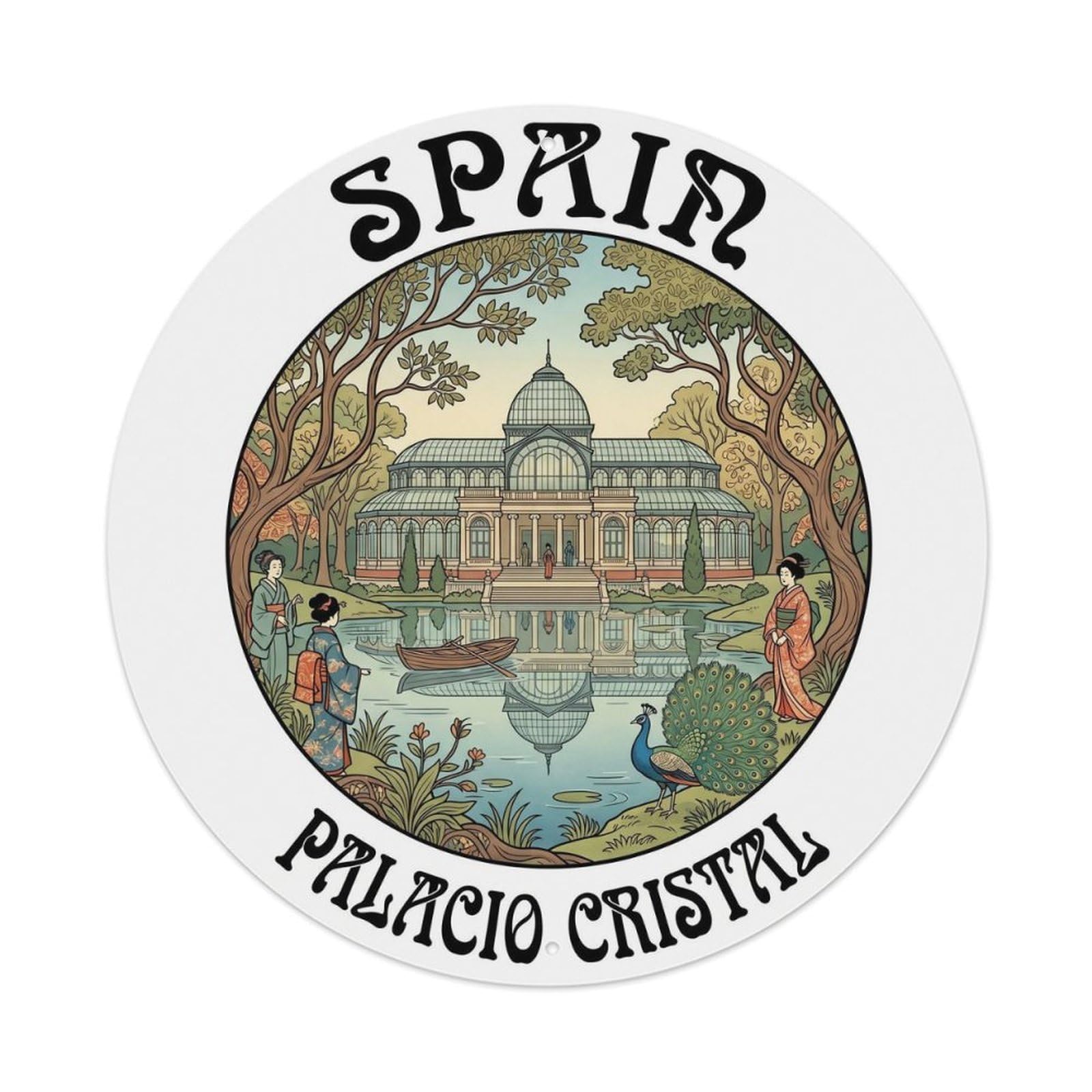 Madrid Retiro Crystal Palace Spain Art Nouveau Travel Metal Tin Sign