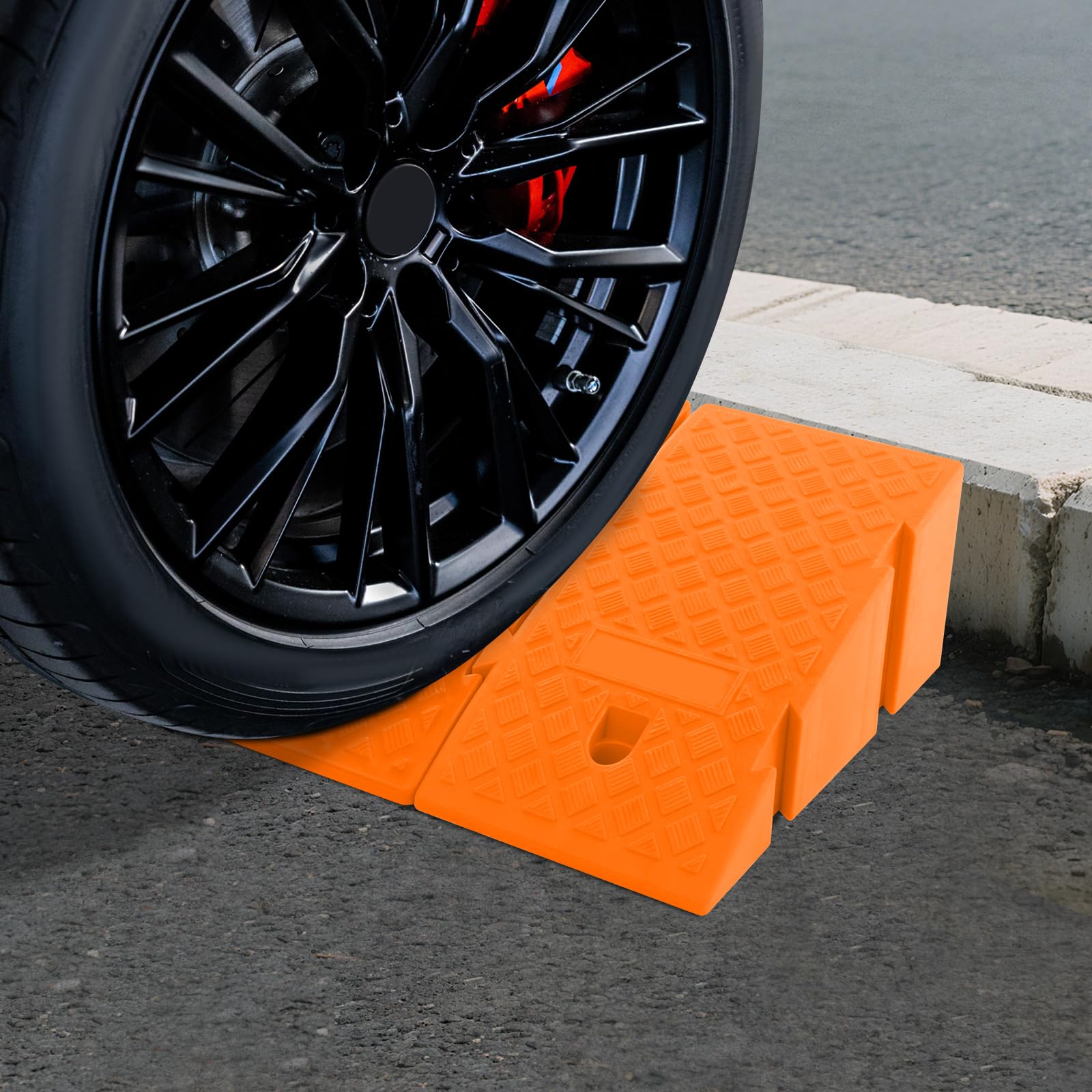 Rampa para bordillos para escalones altos de 19 cm, 2 unidades, portátil, de plástico antideslizante, rampa para ascender, movilidad, ligera rampa para acera, estación de carga, pasarela, coche