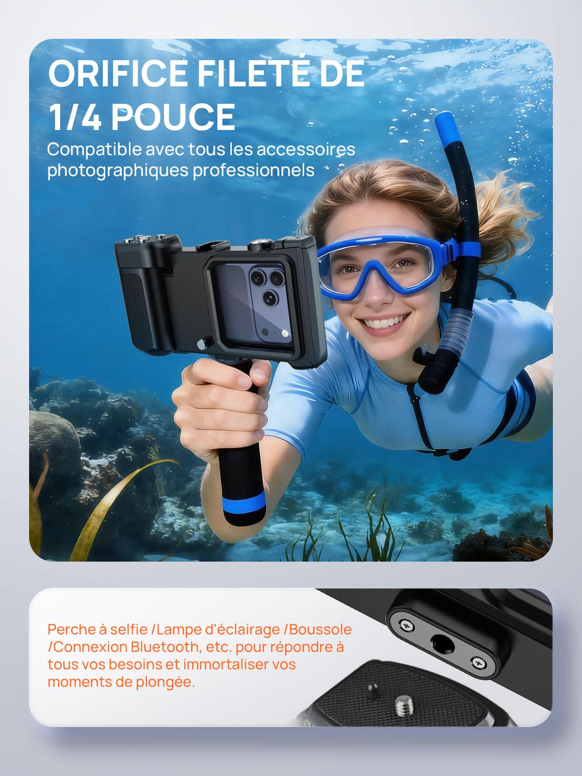 Pochette Étanche Smartphone, IPX8 15M Compatible avec Bluetooth