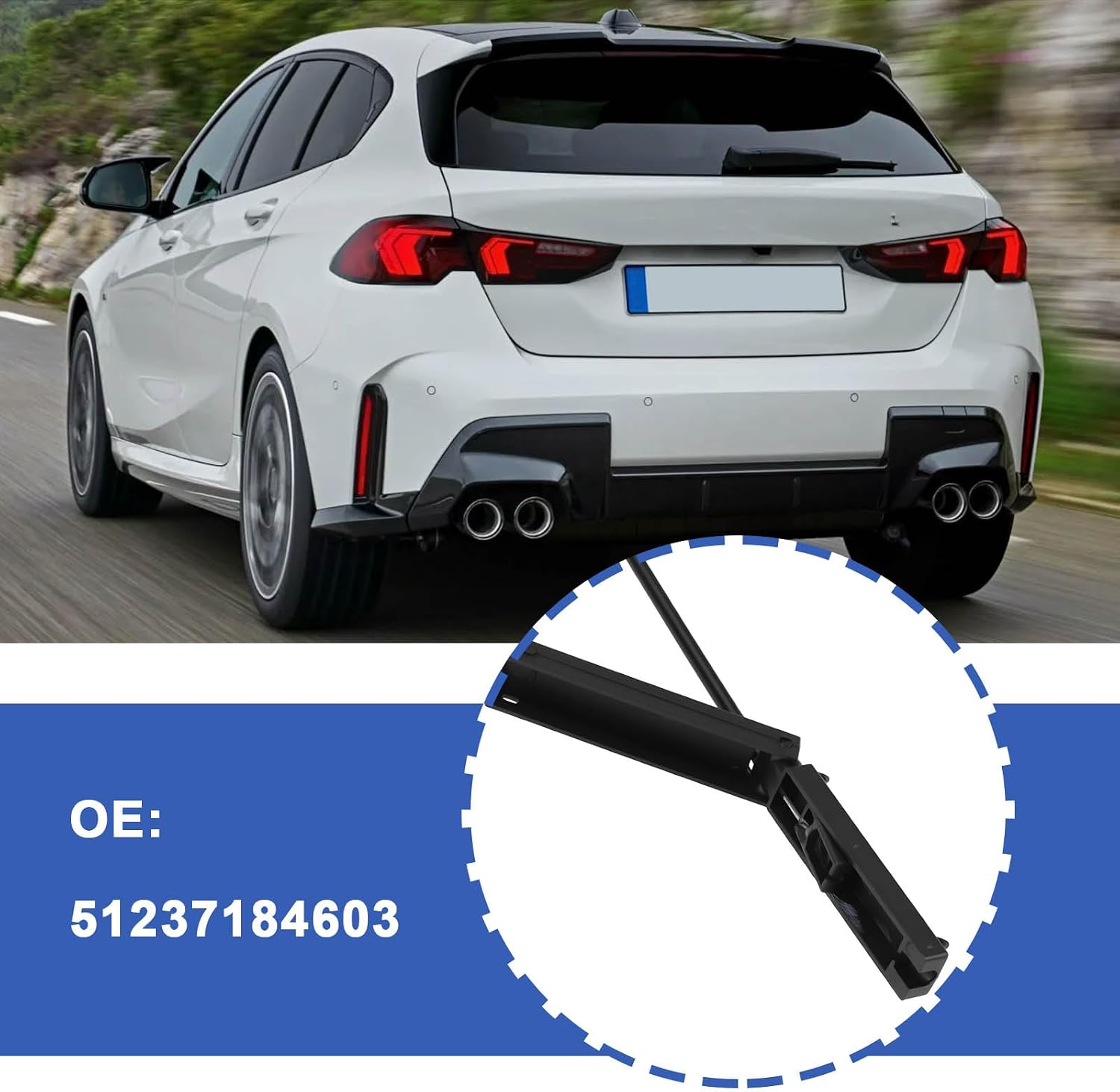 Car Hood Release Cable Compatible with BMW 1 Series E81 E82 E87 E88 116 118 120 123 125 Replace OEM 51237184603