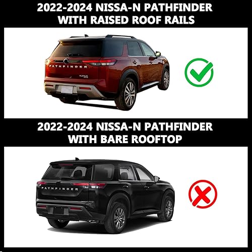 Miniatura 2 de RAXUSA Barras transversales para portaequipajes Nissa-n Pathfinder 2022 con rieles de techo elevados de fábrica, caja de carga, portaesquís, kayak,