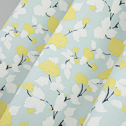 Miniatura 6 de VOGOL Cortinas estampadas para ventana, cortinas con ojales para dormitorio y sala de estar, juego de 2 paneles, 52 x 96 pulgadas, flores blancas y