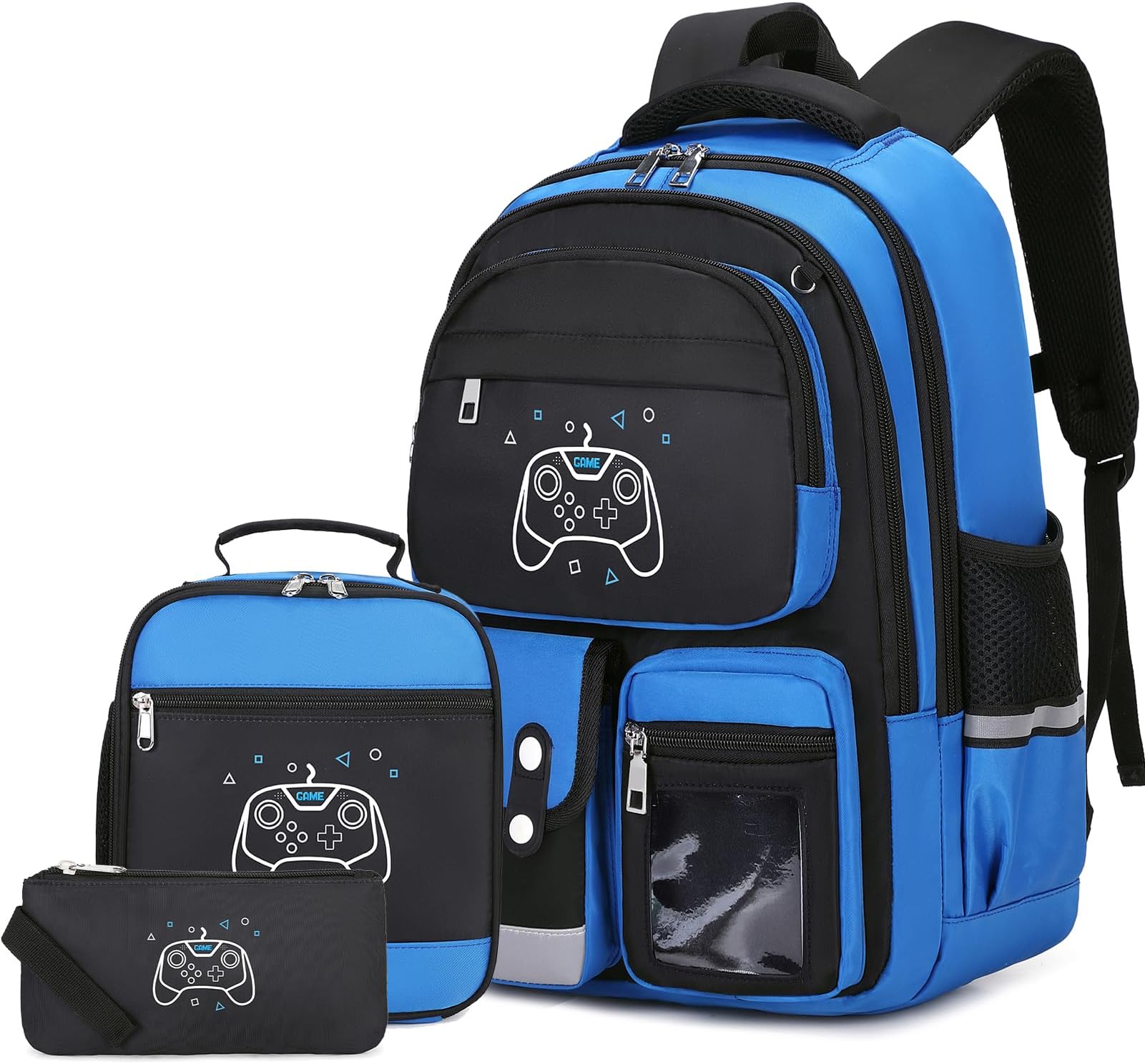 DIGOBAY 3PCS Boys Backpack, Kids Backpack for Boys with Lunch Box Pencil Case, Cool Gamer Schoolbag Book Bags for Kindergarten Elementary Middle School
