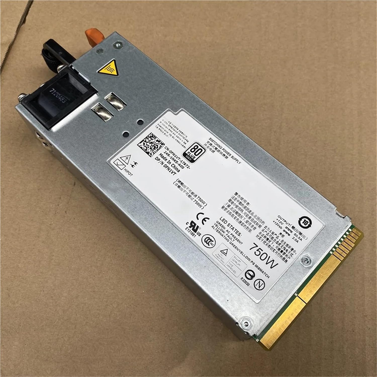 750W Server Power Supply for R510 T710 D750P-S0 DPS-750TB-1 A FN1VT