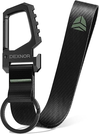 Dexnor Heavy Duty Carabiner Lanyard Keychain Strap for Keys and Everyday Carry Items, Bottle Opener Carabiner Clip Key Chain Keyring with Wrist Lanyard for Car Key Fob Organizer