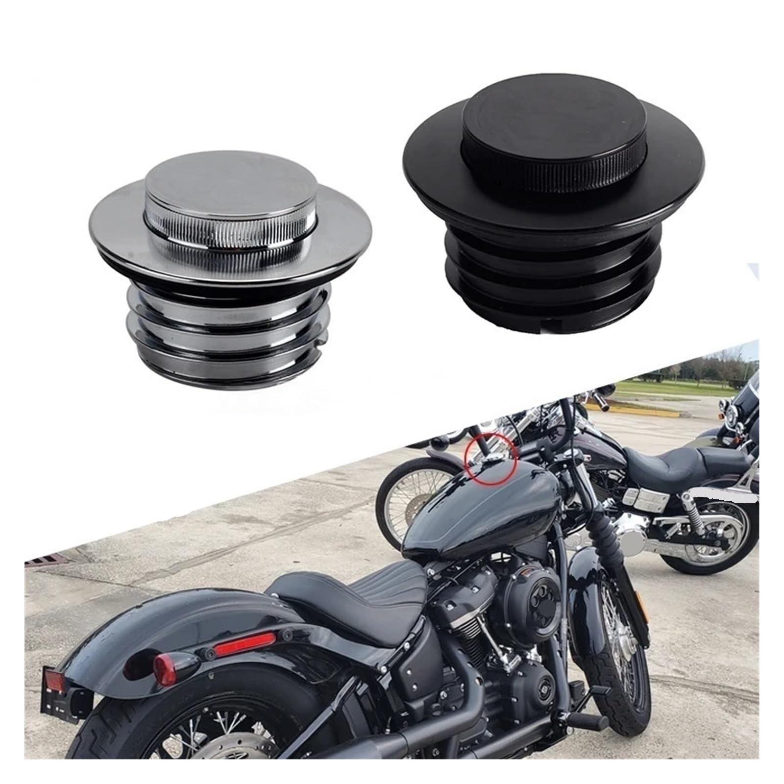 Tappo Serbatoio Moto Moto In Alluminio Tappo Del Serbatoio Dell'olio Gas Copertura Per Softail Street Bob FXBB FXBBS Breakout FXBR FXBRS Standard FXST