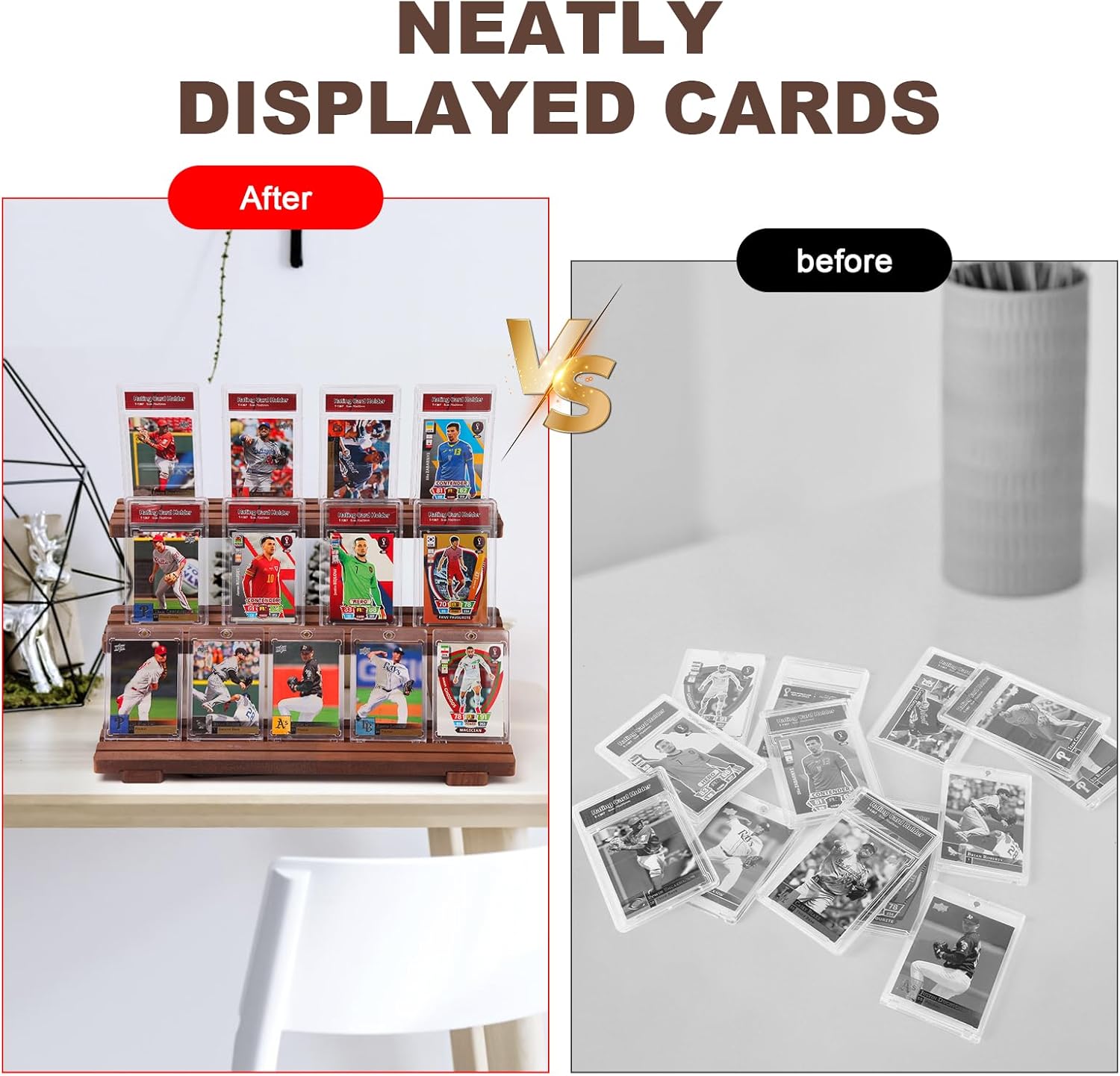PSA Graded Card Display Stand for Graded PSA Trading and Sports Cards, Graded Cards or 35-Point Magnetic Trading Card Holder，Display for Basketball Football Hockey MTG