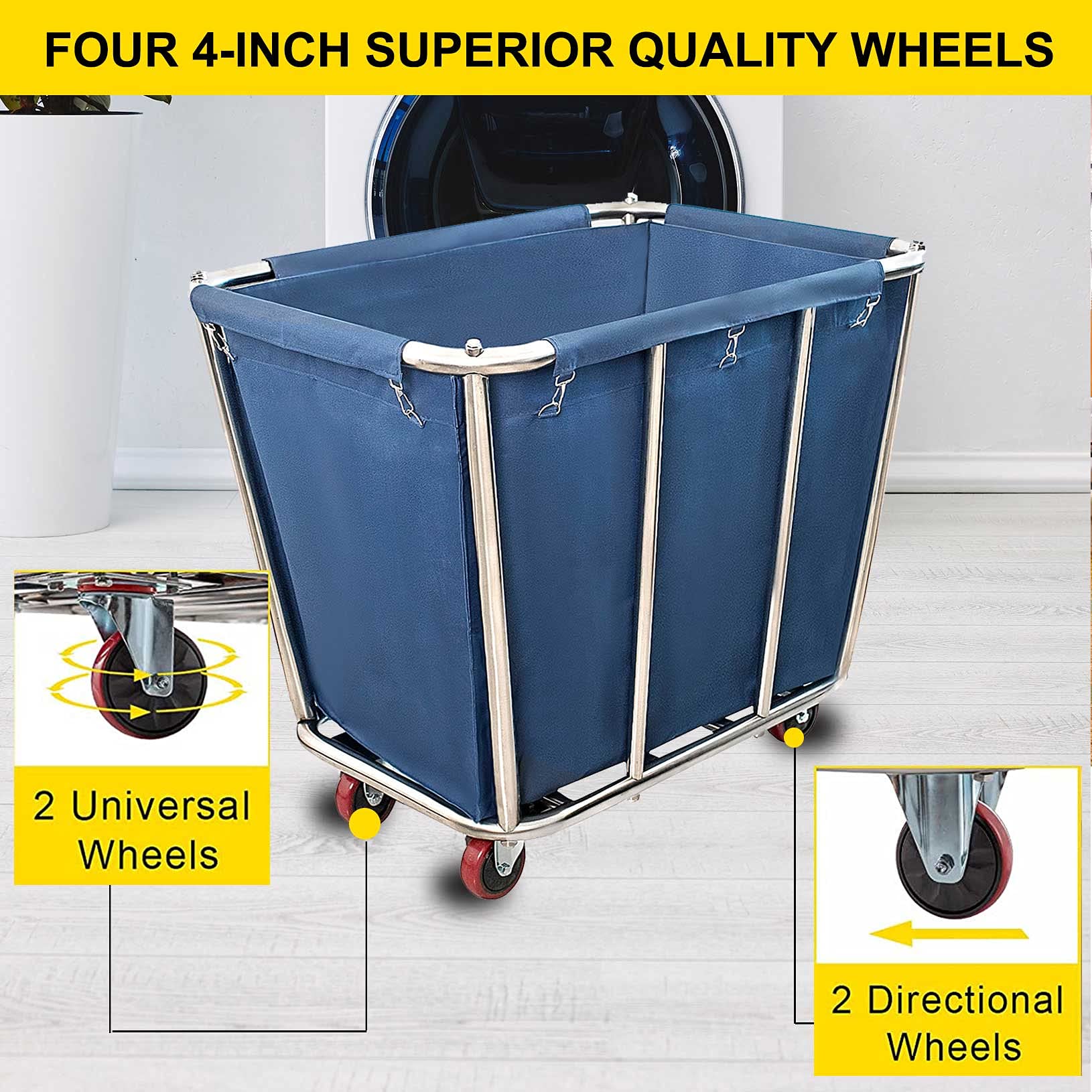 Graywlof Commercial Laundry Cart,10 Bushel (350L) Large Industrial