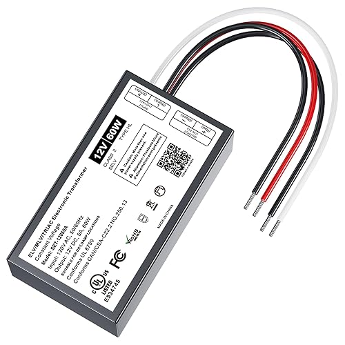 Controlador LED regulable de 60 W, 12 V, TriacELVMLV AC a DC compatible con atenuador Lutron y Leviton, fuente de alimentación LED regulable 60W 12V