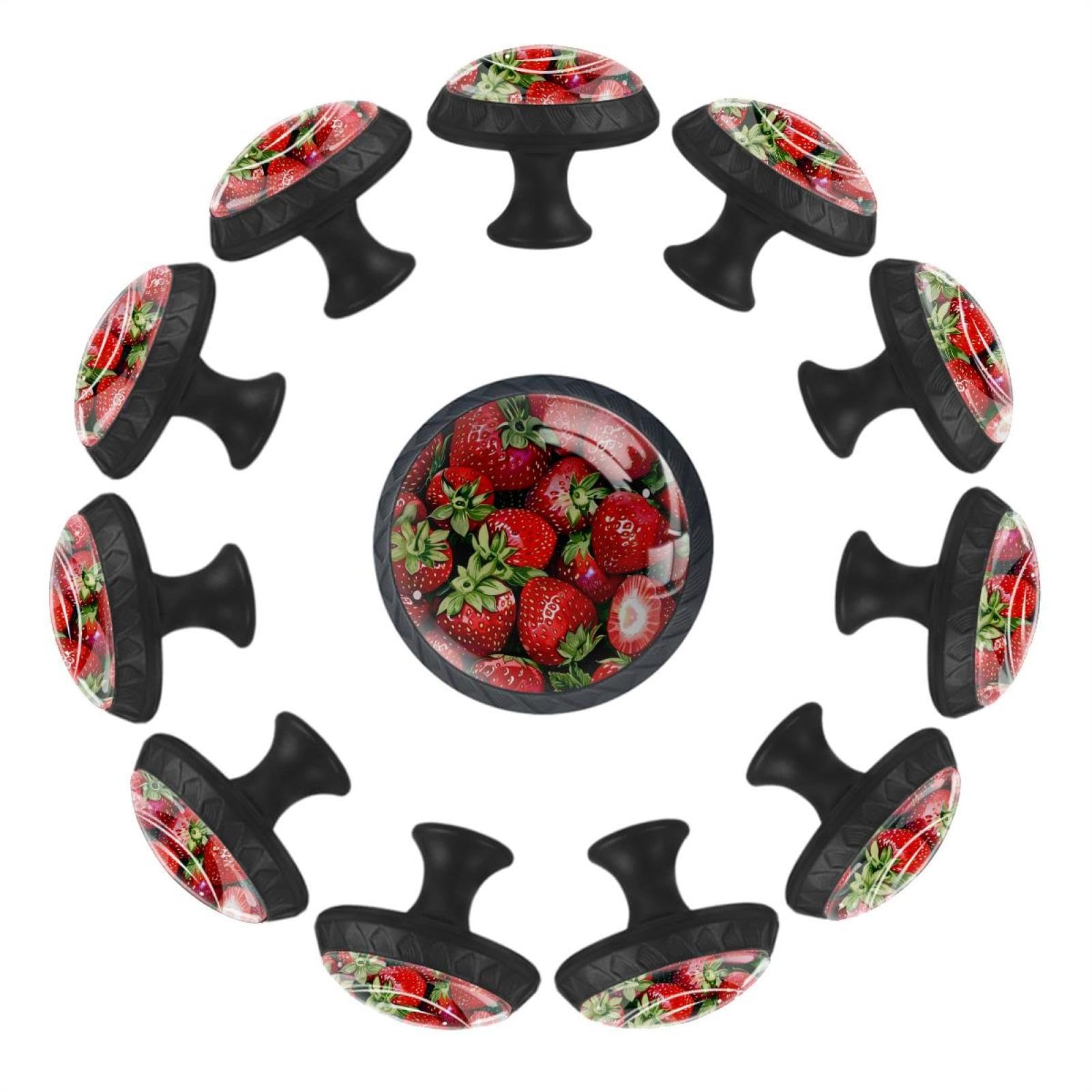 Boutons de tiroir ronds en verre cristal lot de 12 transparents pour cuisine