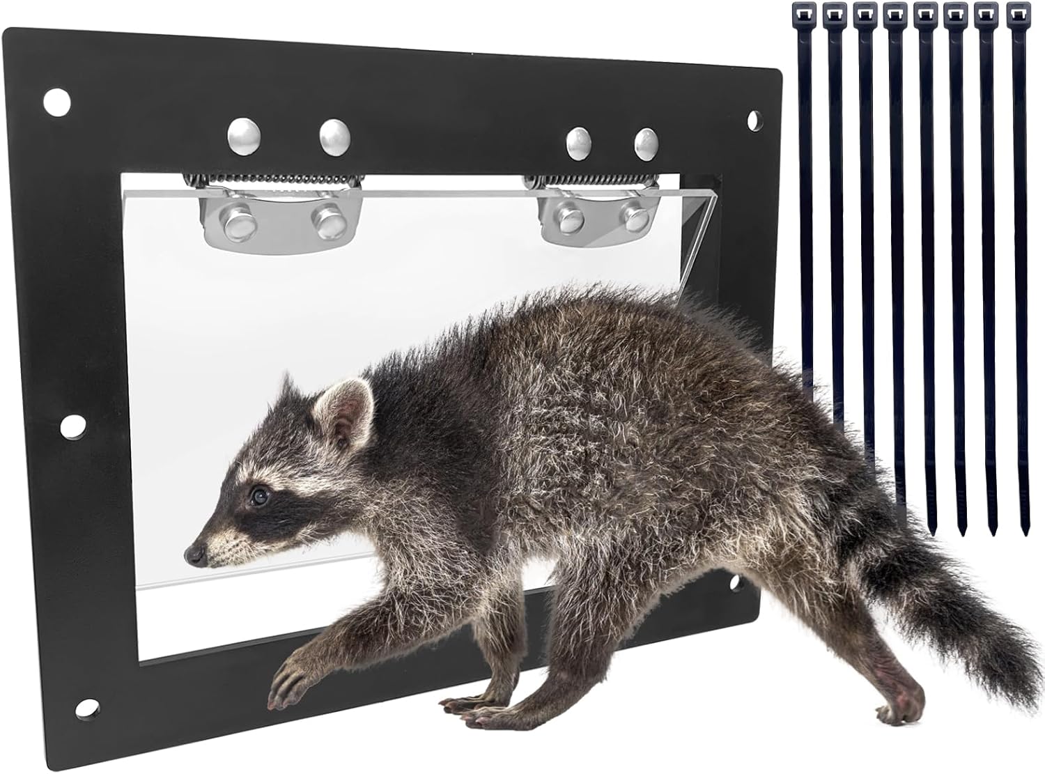 JINKEY Raccoon Excluder One Way Door, Safe Removal Raccoons Trap Contactless Exclusion Device for Attics,Under Decks & Chimneys Raccoon One Way Exclusion Door