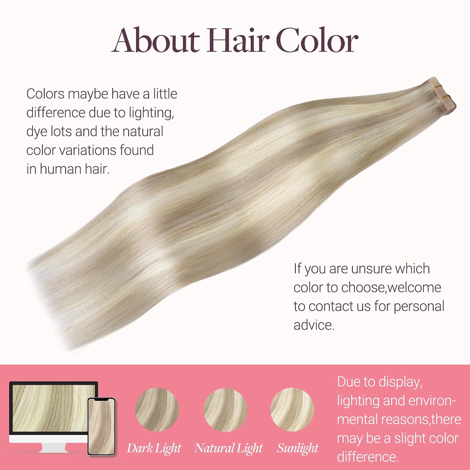 GOO GOO Tape in Hair Extensions Human Hair, 18F/60A Balayage Light Wheat Platinum Blonde, 14inch 50g 20pcs, Skin Weft Seamless Invisible, Silky Straight with Thick Ends, Remy Human Hair thumbnail