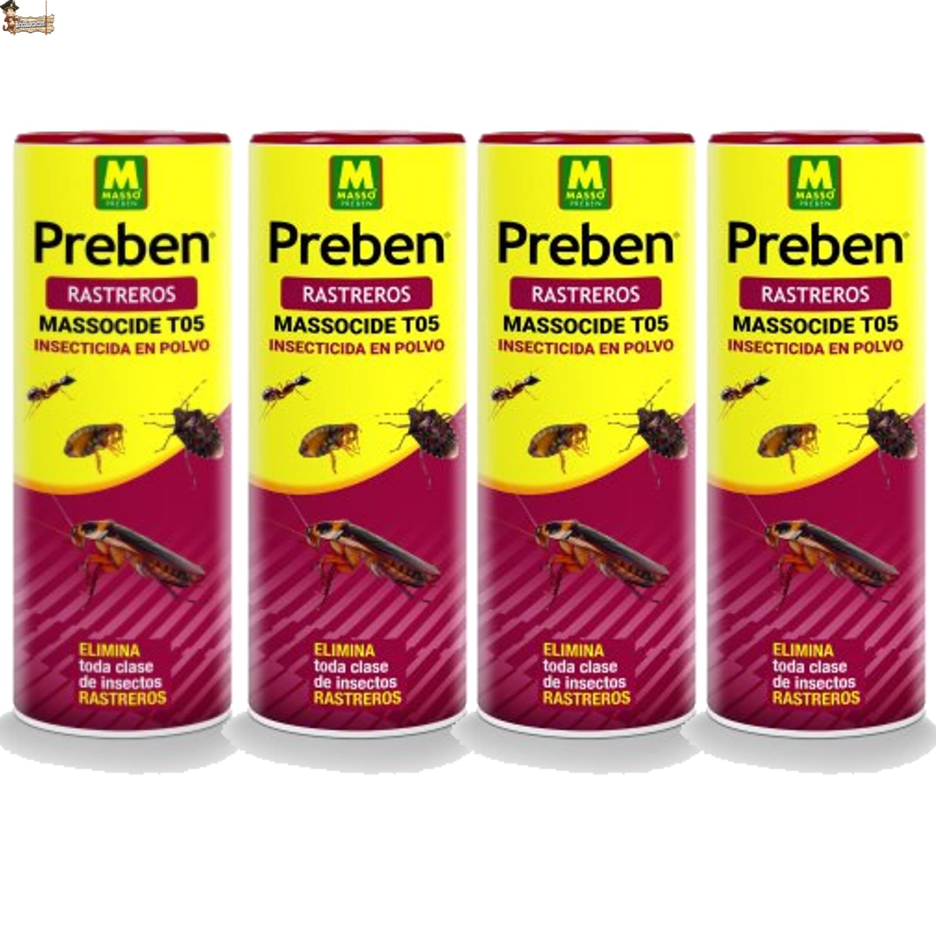 BricoLoco.com Insecticida granulado en Polvo Insectos Rastreros. ¡¡¡ 1.000 Gramos !!! (4X250 grs.) Suelo Exterior e Interior. Hormigas, cucarachas, pulgas, chinches, garrapatas, piojos. (1)