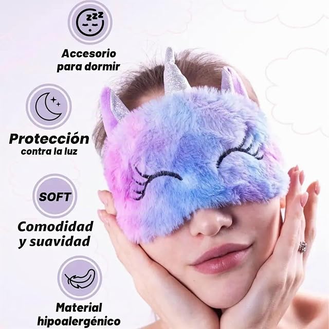 Foto 4 de 7 de JOOTUEPO 2 Piezas Antifaz para Dormir Animales, Antifaz para Dormir Niños