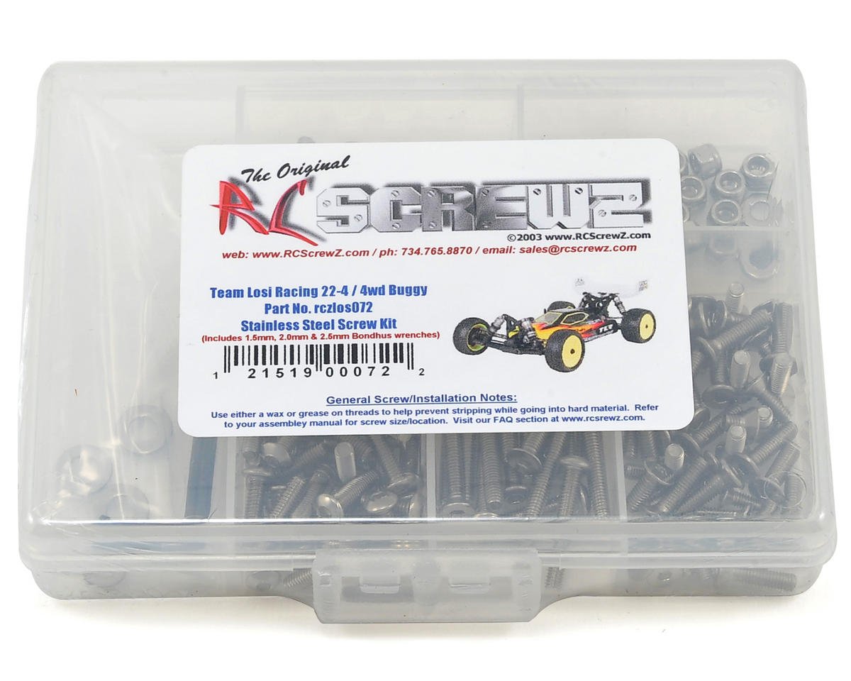 Los072 - Compatible with Team Losi 22-4 Buggy 4wd Stainless Steel Screw Kit