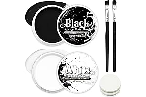 Black White Face Paint, Halloween Makeup Kit for Adults Kids