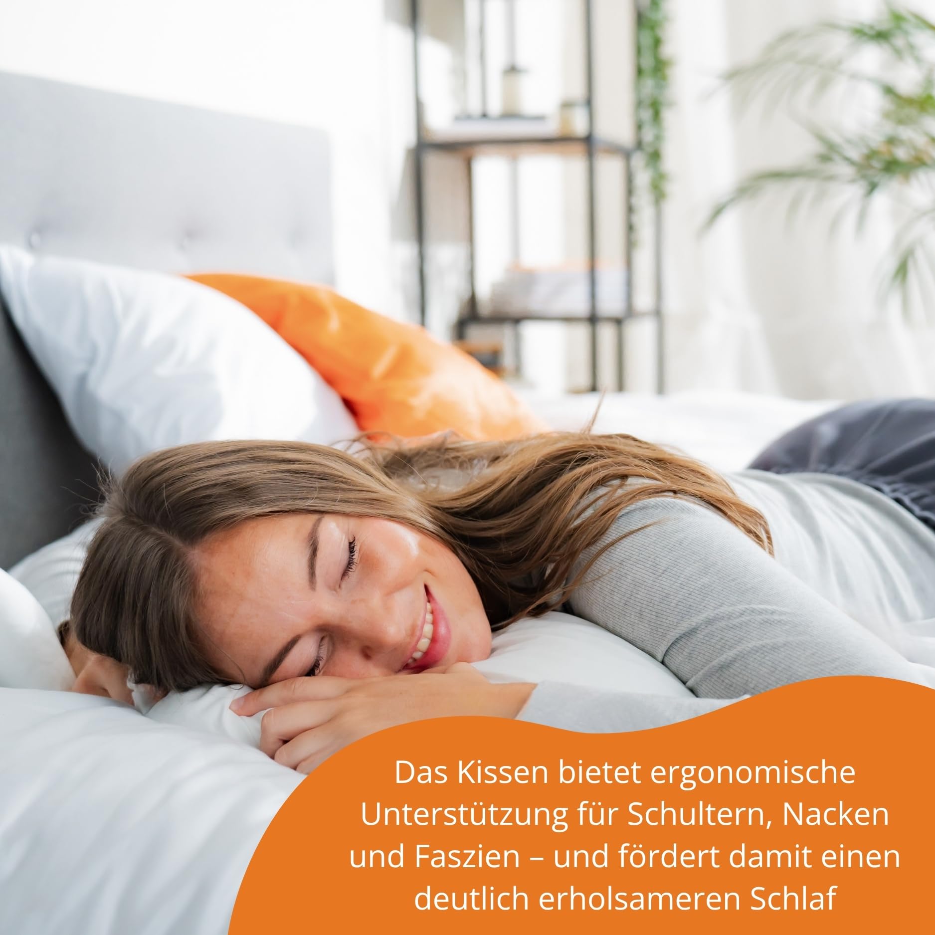 sleepling Nackenkissen 50 x 35 x 12 cm, orthopädisches Kissen, Memory Foam Visco Kopfkissen mit Travel Bag für Reisen, ergonomisches Nackenstützkissen für Allergiker, Made in EU, Waschbar, weiß