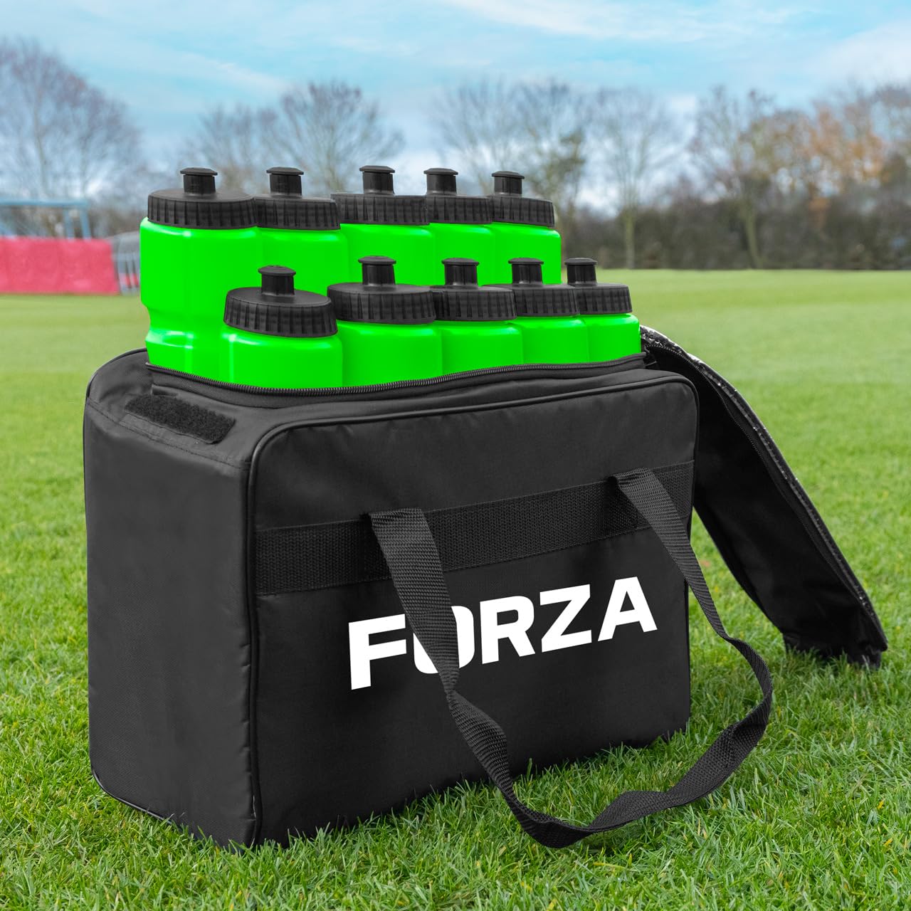 FORZA 10 Water Bottles (750ml) & Carry Bag Set │ 10x Bottle Capacity │Must Have Travel Essentials (Green) — image 1