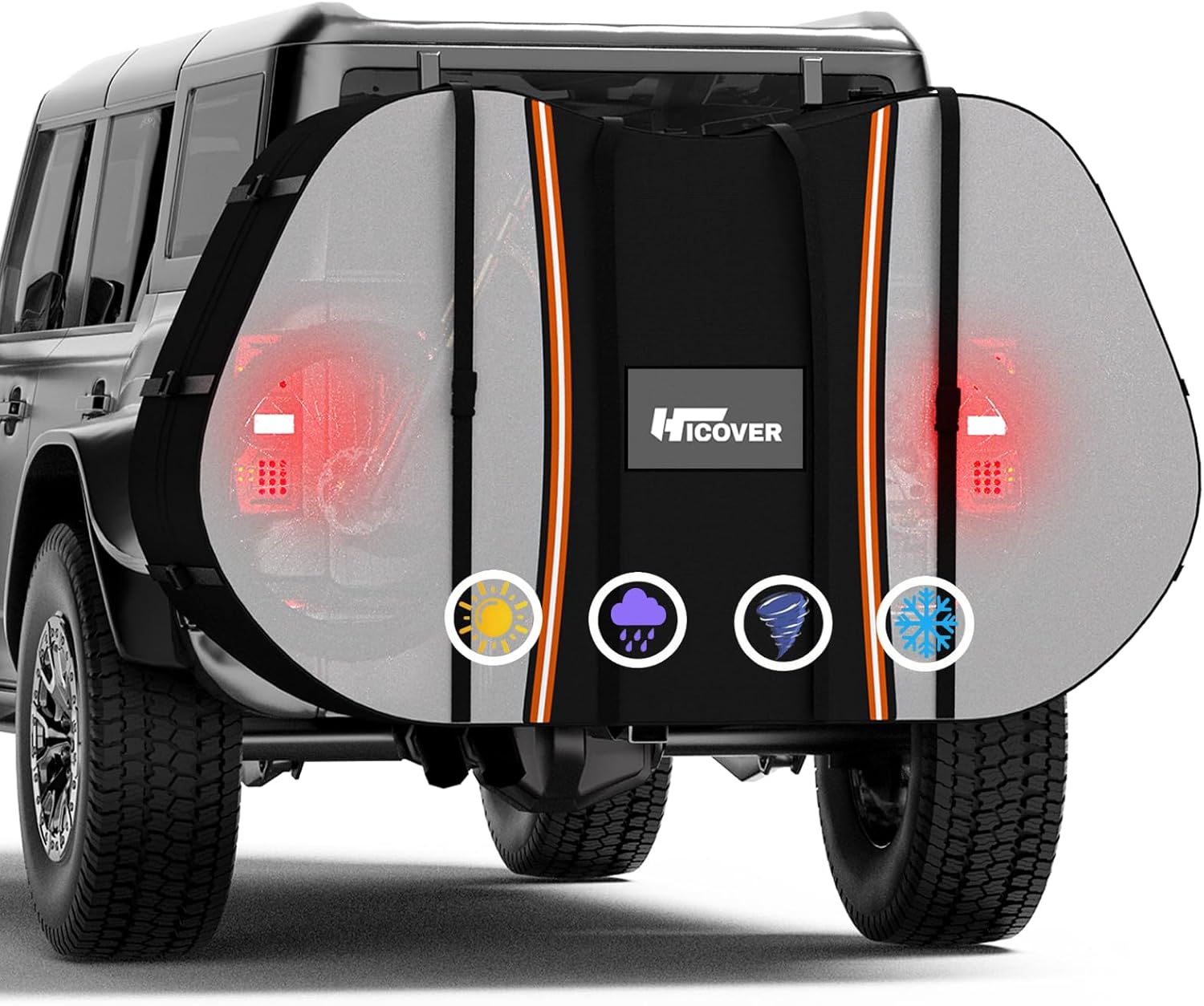 Bike Cover for Transport 2 Bike - Hicover 600D Travel Bike Covers for 2 Bikes on Rear Bike Rack Heavy Duty & Waterproof, Outdoor Full Bicycle Rack Cover for 2 Bikes on Car Hitch Storage