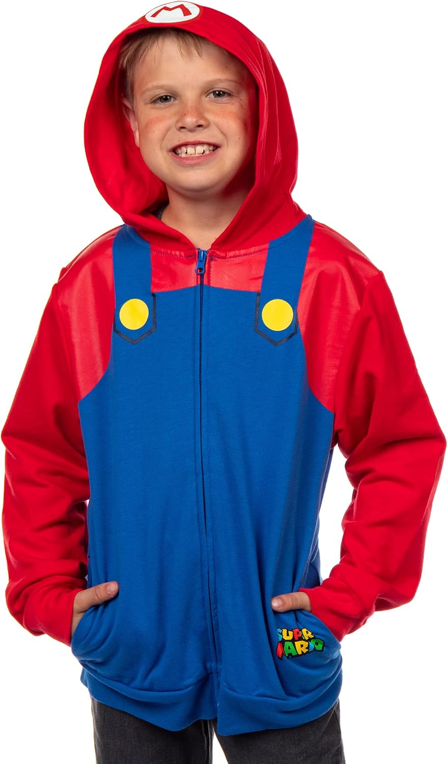 Seven Times Six Nintendo Super Mario Bros Hoodie Boys Zip Up Character Sweatshirt