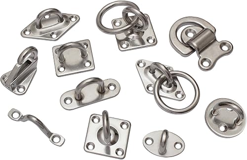 Edelstahl Augplatte Zurröse Deckenhaken Wandöse Ösenplatte 29 Varianten (60x35mm