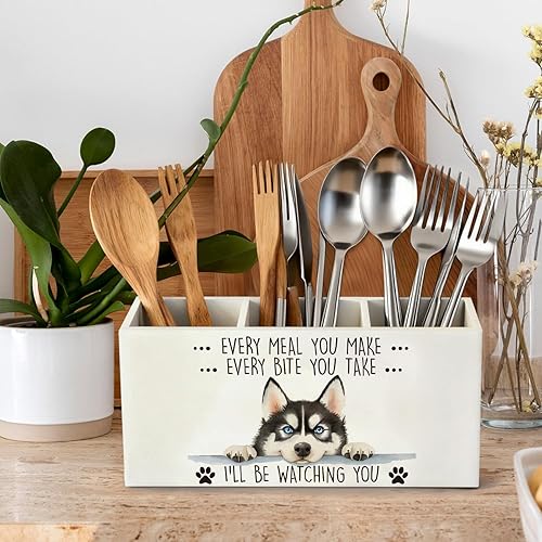 Miniatura 3 de Husky Gifts - Organizador de lápices para accesorios de escritorio, amantes de los animales, mujeres, hombres, regalos divertidos de perros, soporte