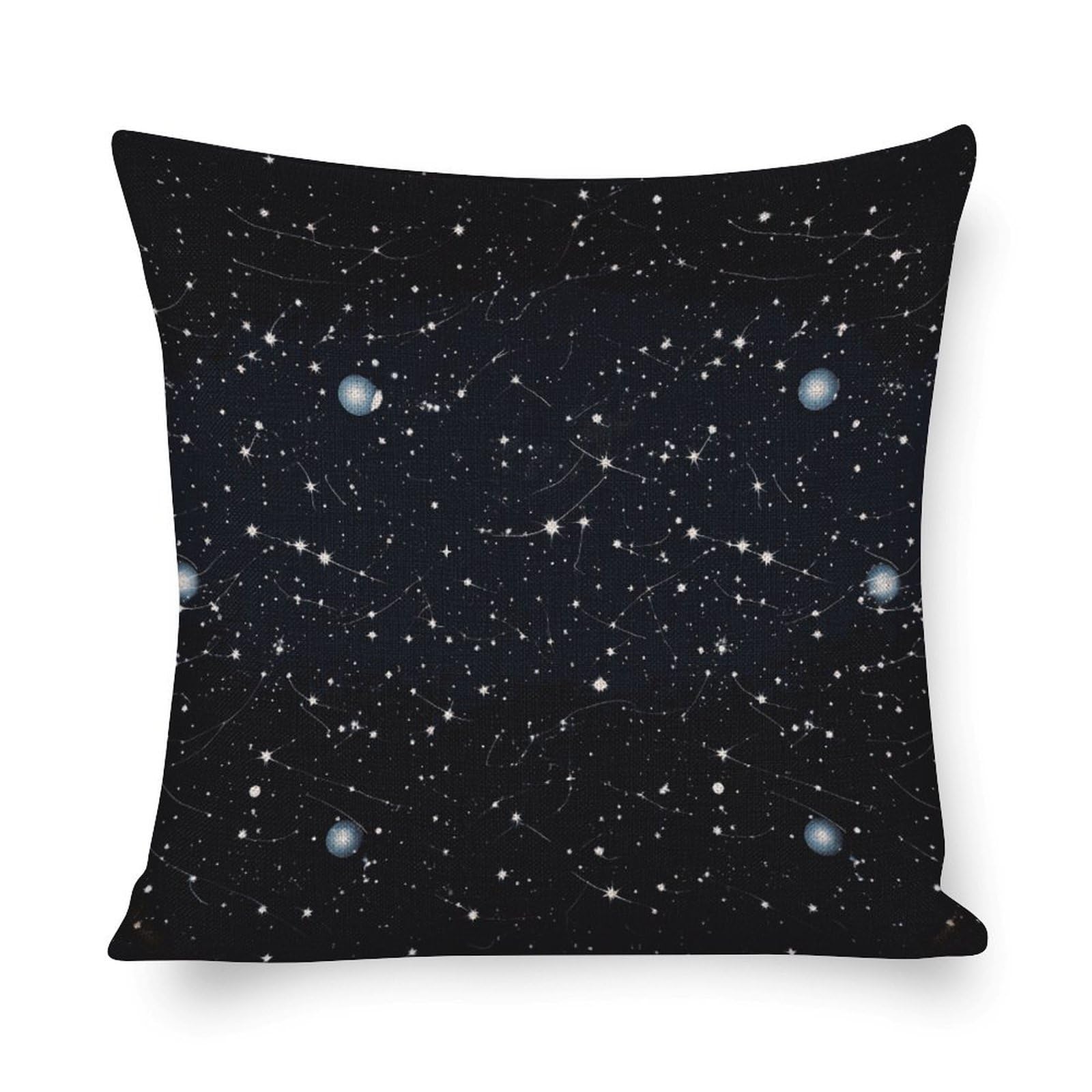 Coussin lombaire constellations étoiles housse déco rectangulaire pour canapé et lit