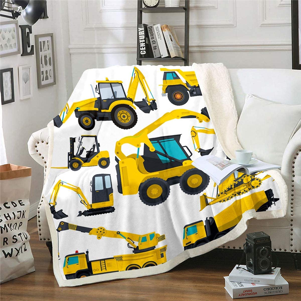 Couverture pour enfants motif tracteur : le cadeau d'anniversaire idéal