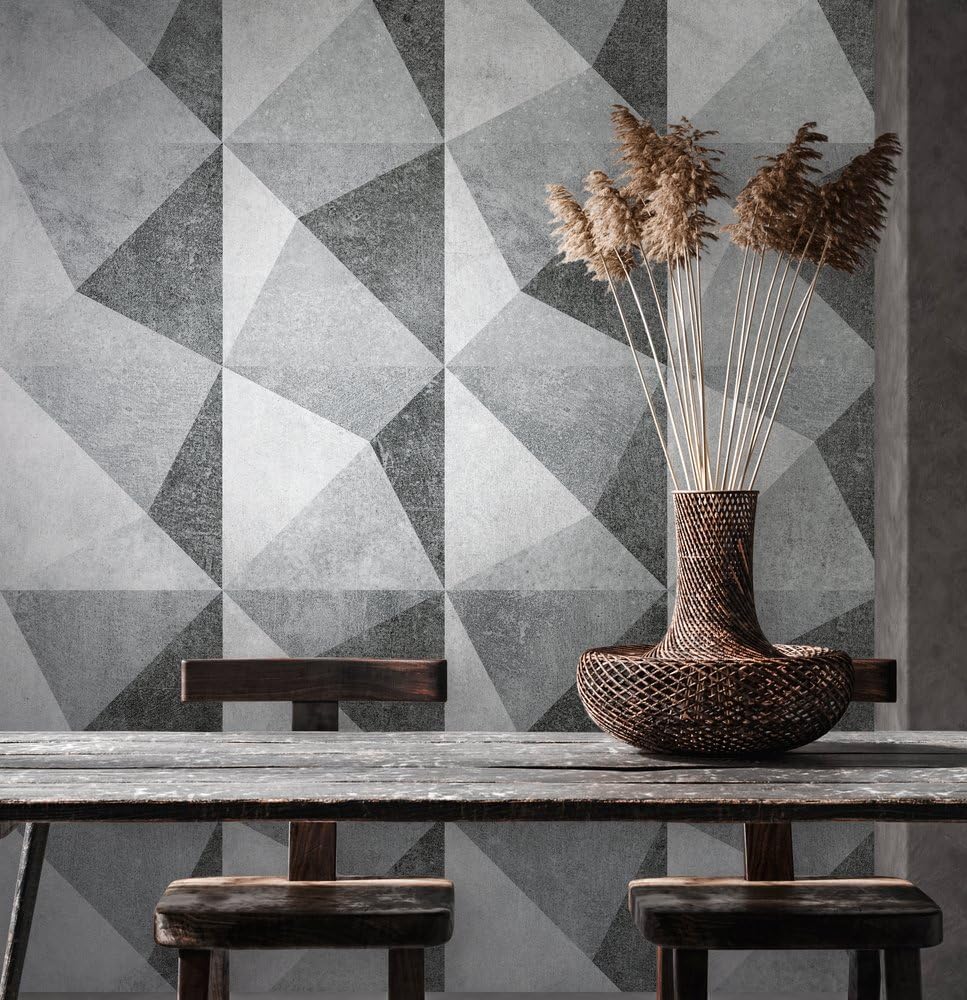 Livingwalls 3D Wallpaper The Wall Non-Woven Wallpaper 1.59 m x 2.80 m Blue Grey Made in Germany 382811 382811