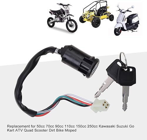 Miniatura 5 de GOOFIT Interruptor de llave de encendido de 4 cables de repuesto para 50cc 70cc 90cc 110cc 150cc 250cc Suzuki Go Kart ATV Quad Scooter Dirt Bike