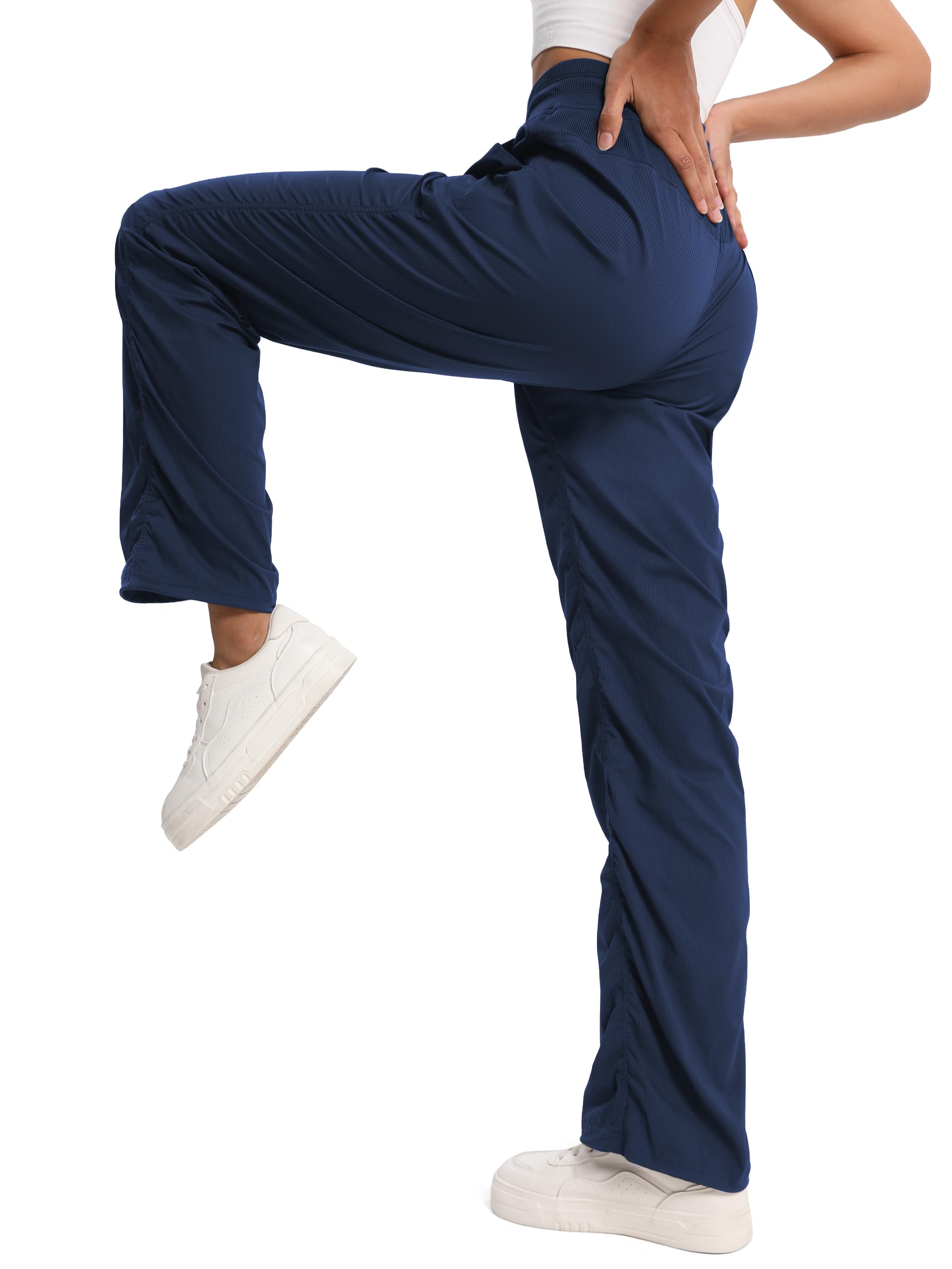 SEVEGO Pantalones de estudio de baile ligeros con entrepierna de 30, 32, 34 y 36 pulgadas de alto para mujer, pantalones de estudio de baile fruncidos para entrenamiento, atléticos, casuales