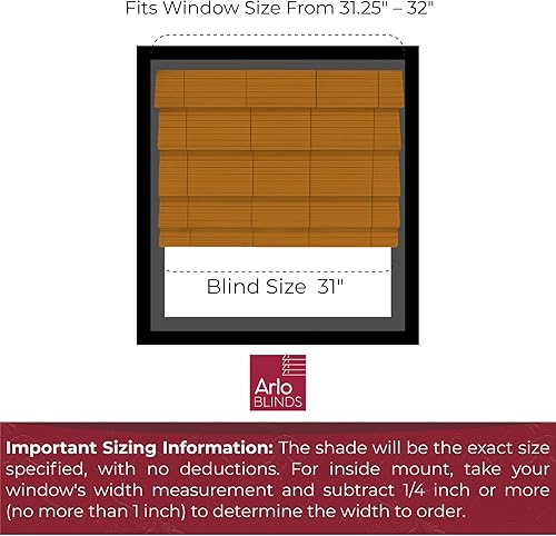 Miniatura 10 de Arlo Blinds - Persianas romanas de bambú, sin cable