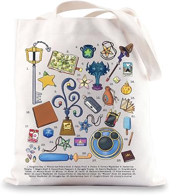BWWKTOP Enchanted Kingdom Tote Bag Kingdom Vacation Gifts Kingdom Video Game Reusable Grocery Bag Fantasy Land Merch