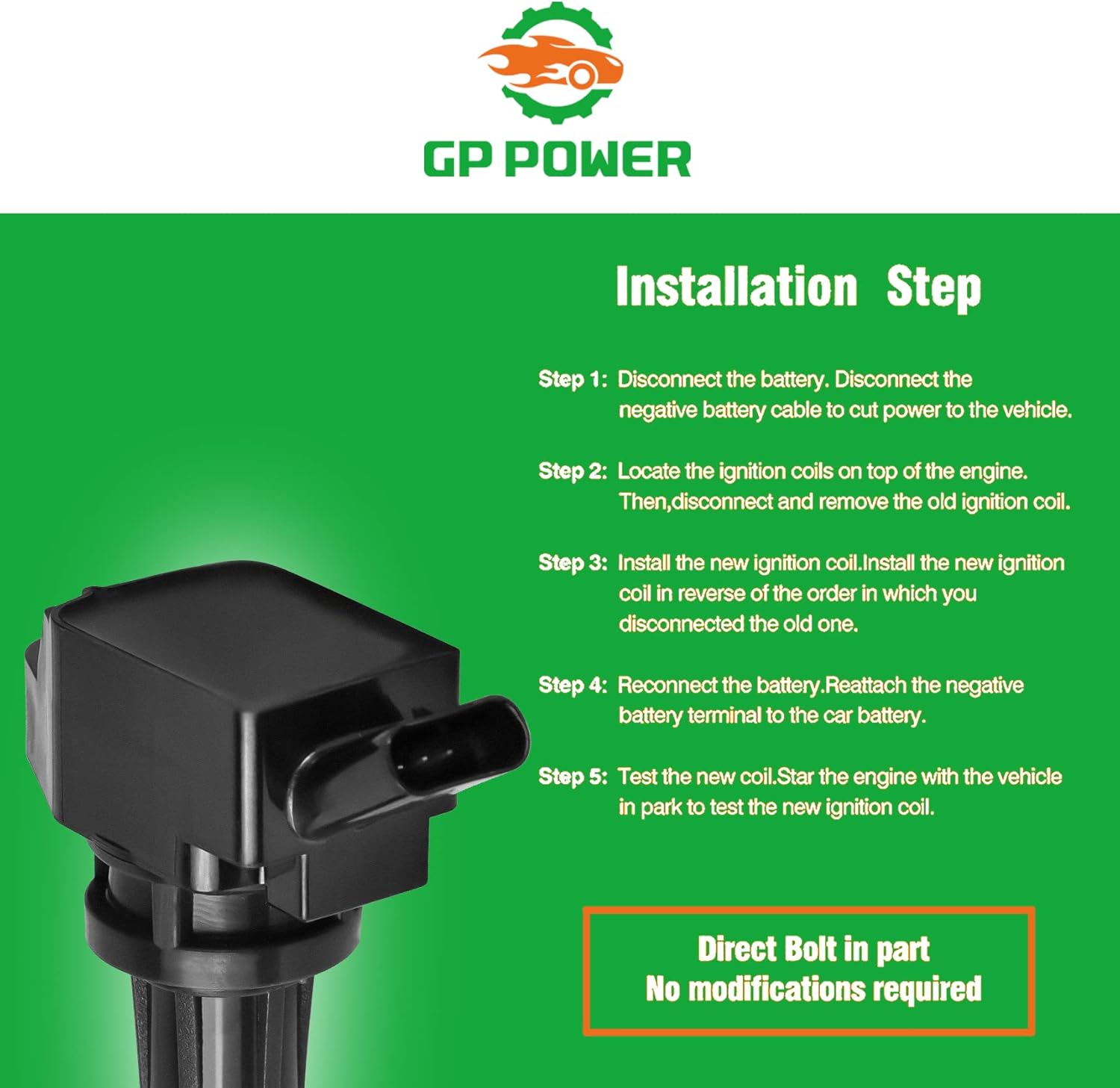 IGNITION COIL 273002GGA0 UF764 SET OF 4 COMPATIBLE WITH HYUNDAI SANTA FE SONATA TUCSON VELOSTER N KIA OPTIMA RONDO SORENTO SPORTAGE STINGER 2.0 2.0T 2.4 L4 GENESIS G70 G80 G90 5.0L V8